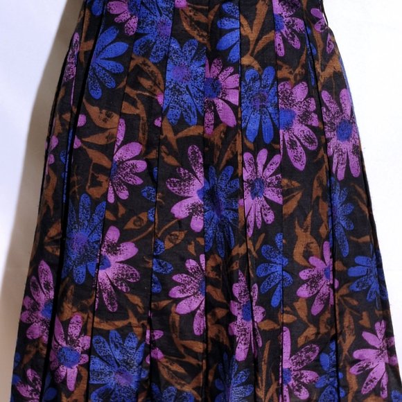 VTG 60's Daisy Floral Pleated Scooter Dress XS/S - Picture 9 of 12